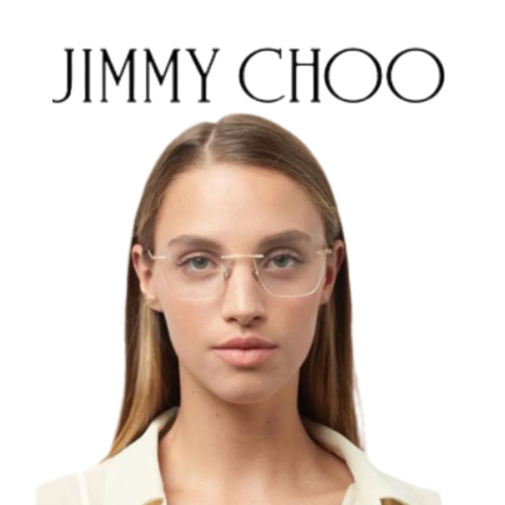 JIMMY CHOO | New Eyeglasses Eyewear Single Bridge Rimless Frames Lux Luxury